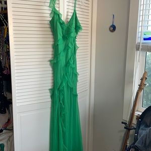 Beautiful long floor length green dress